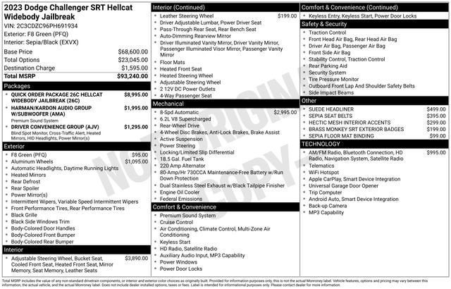 2023 Dodge Challenger SRT Hellcat Widebody Jailbreak