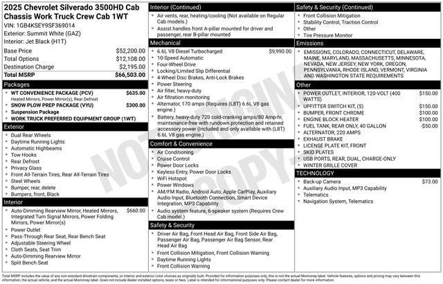 2025 Chevrolet Silverado 3500 HD Chassis Cab Work Truck