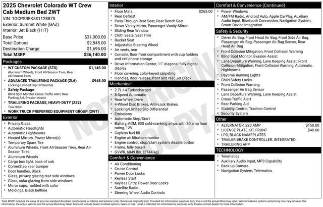 2025 Chevrolet Colorado WT/LT