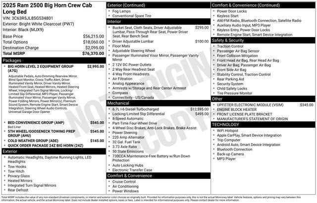 2025 RAM 2500 Big Horn