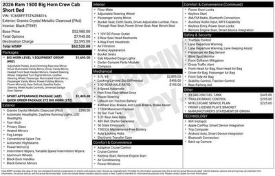 2026 RAM Ram 1500 RAM 1500 BIG HORN CREW CAB 4X4 5'7' BOX