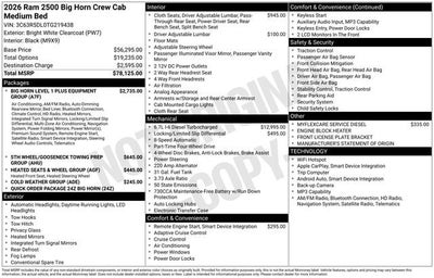2026 RAM Ram 2500 RAM 2500 BIG HORN CREW CAB 4X4 6'4' BOX