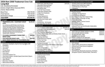 2026 RAM Ram 2500 RAM 2500 TRADESMAN CREW CAB 4X4 8' BOX