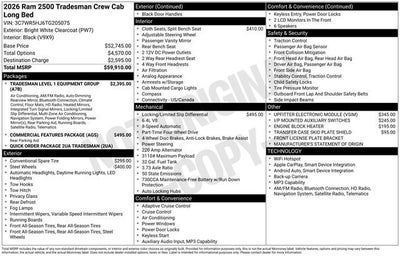 2026 RAM Ram 2500 RAM 2500 TRADESMAN CREW CAB 4X4 8' BOX