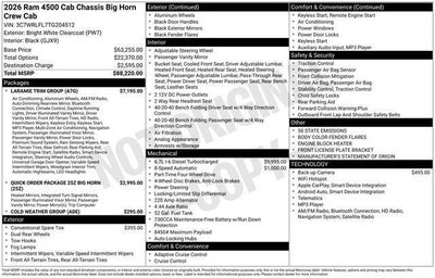 2026 RAM Ram 4500 Chassis Cab RAM 4500 BIG HORN CHASSIS CREW CAB 4X4 84' CA