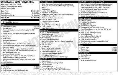 2026 Hyundai Santa Fe Hybrid SEL
