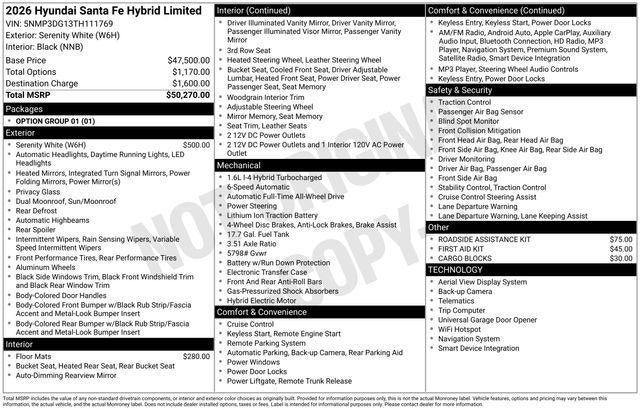 2026 Hyundai Santa Fe Hybrid Limited