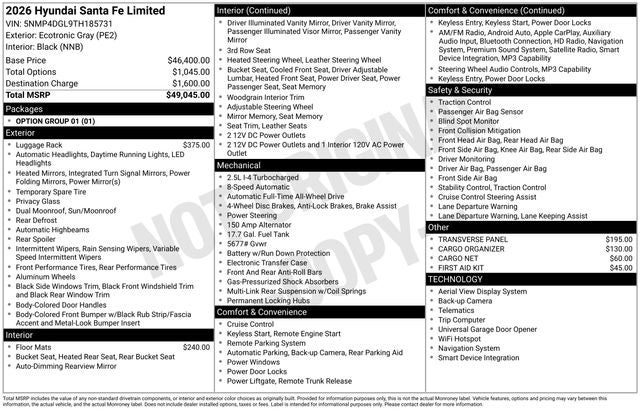 2026 Hyundai Santa Fe Limited AWD