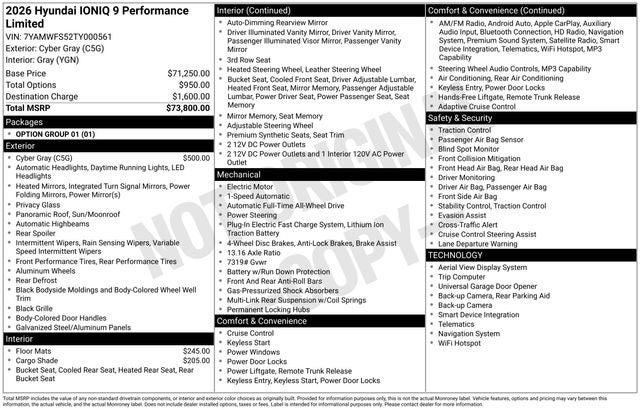 2026 Hyundai IONIQ 9 Performance Limited