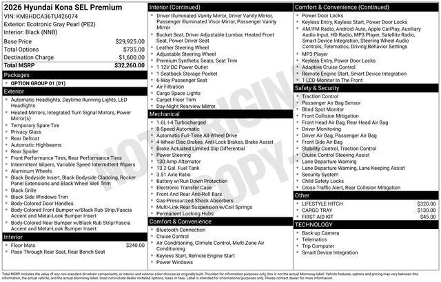 2026 Hyundai Kona SEL Premium AWD