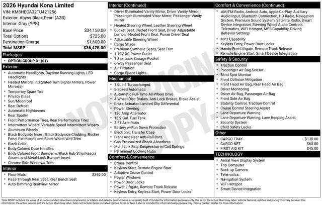 2026 Hyundai Kona Limited AWD