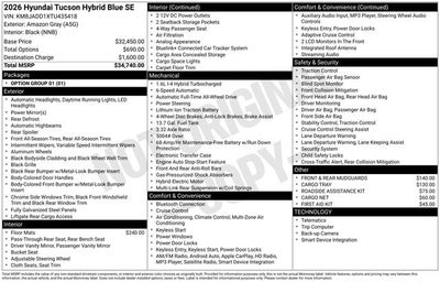 2026 Hyundai Tucson Hybrid Blue