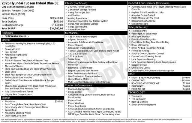 2026 Hyundai Tucson Hybrid Blue
