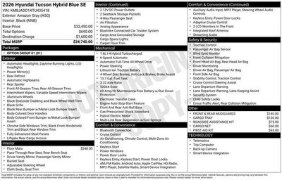 2026 Hyundai Tucson Hybrid Blue