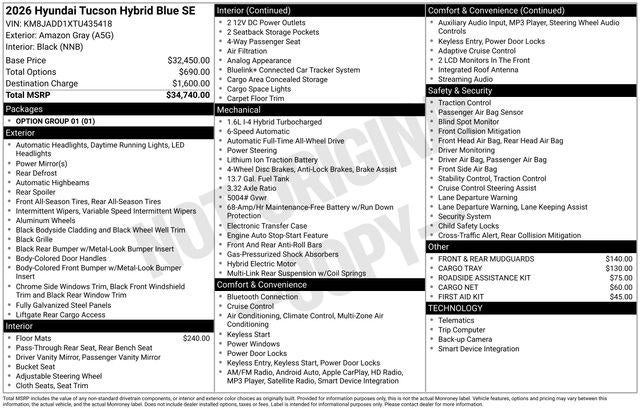 2026 Hyundai Tucson Hybrid Blue