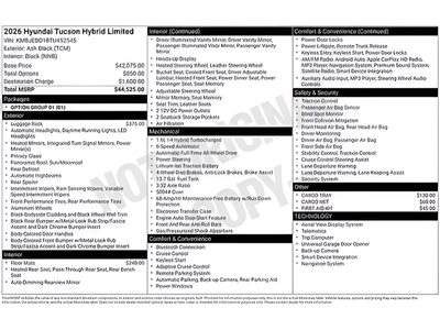 2026 Hyundai Tucson Hybrid Limited