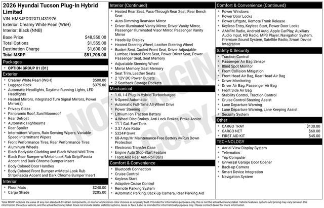 2026 Hyundai Tucson Plug-In Hybrid Limited
