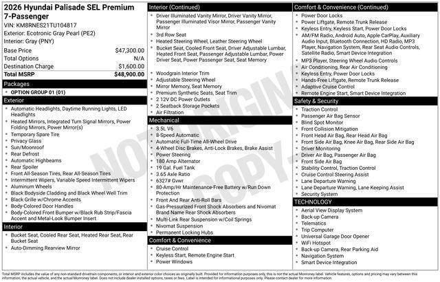 2026 Hyundai Palisade SEL Premium AWD