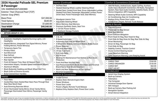 2026 Hyundai Palisade SEL Premium AWD