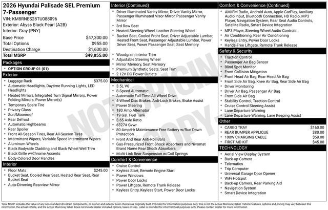 2026 Hyundai Palisade SEL Premium AWD
