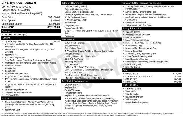 2026 Hyundai Elantra N Sedan