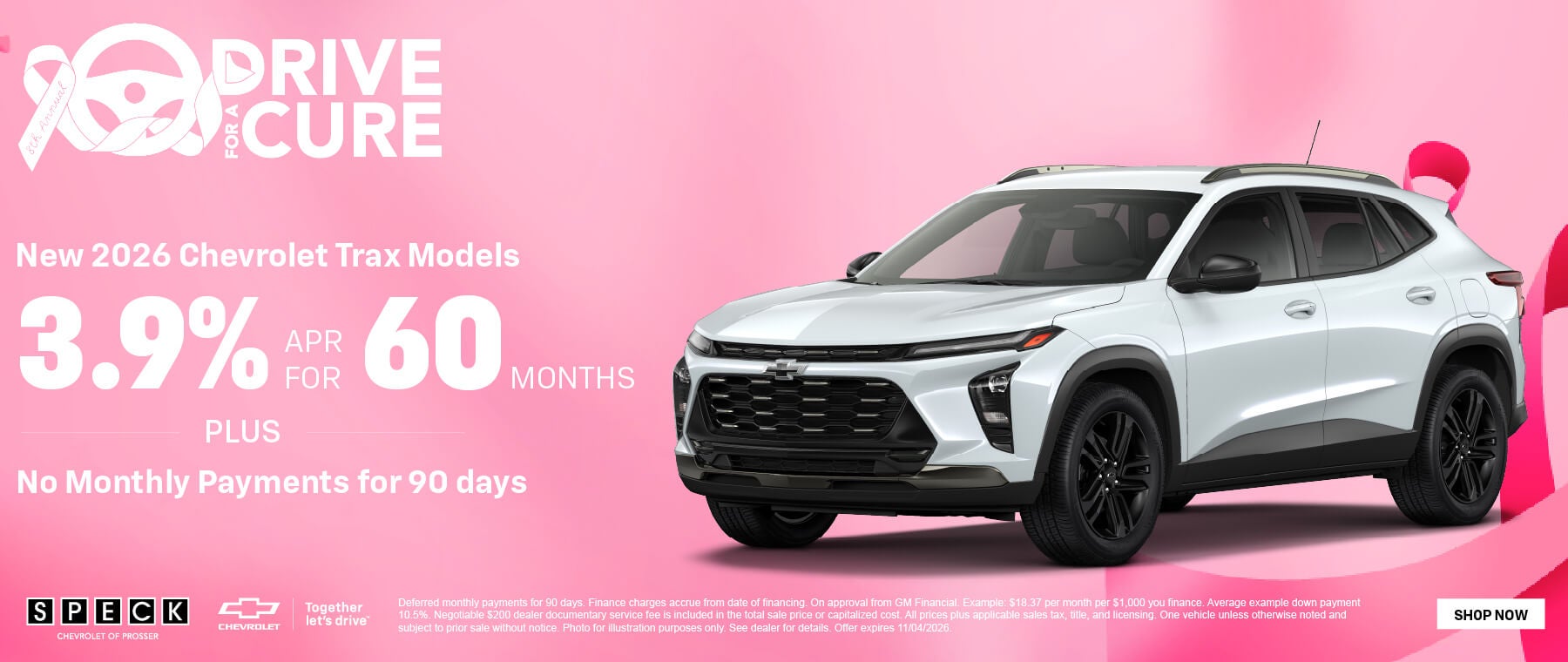 3.9 apr for 60 months chevy trax models