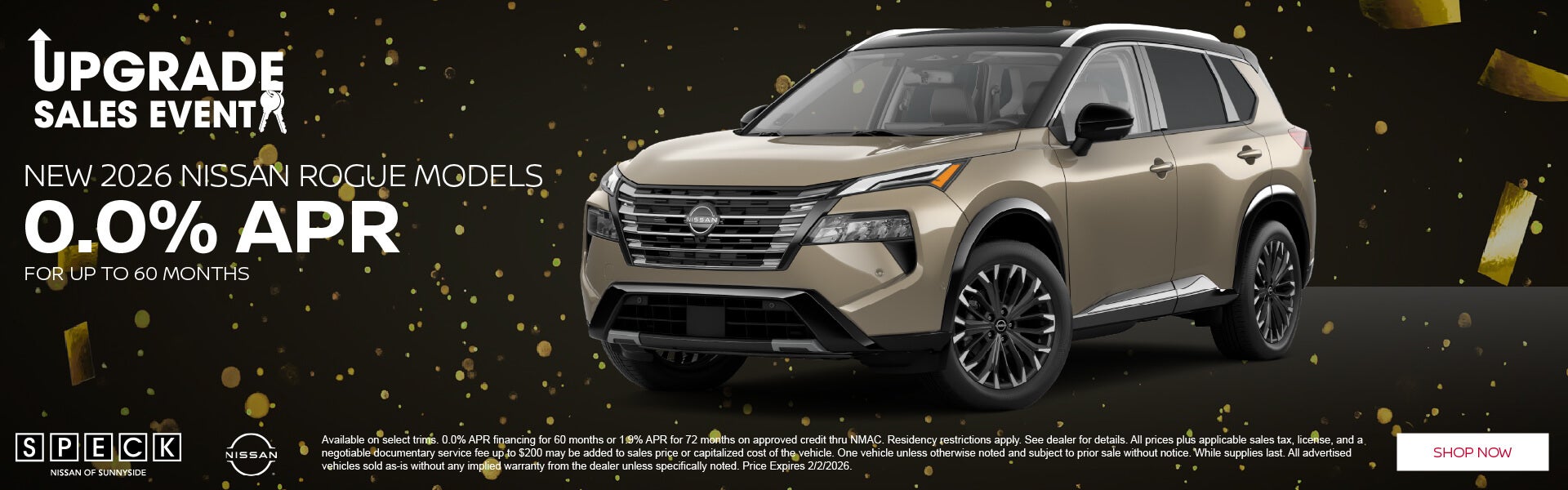 0% apr on new nissan rogue models