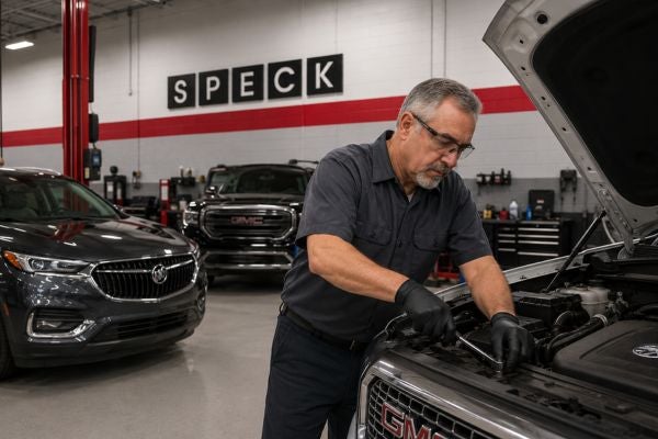 service technician working on gmc
