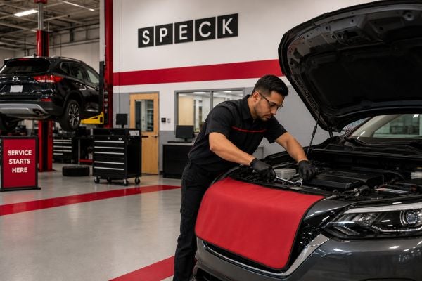 technician working on a nissan